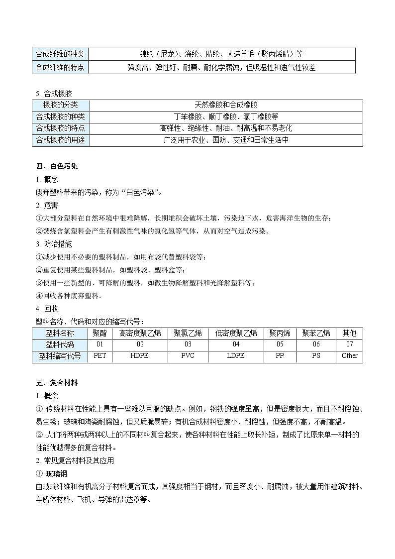 【同步讲义】人教版化学九年级下册--1203 有机合成材料03
