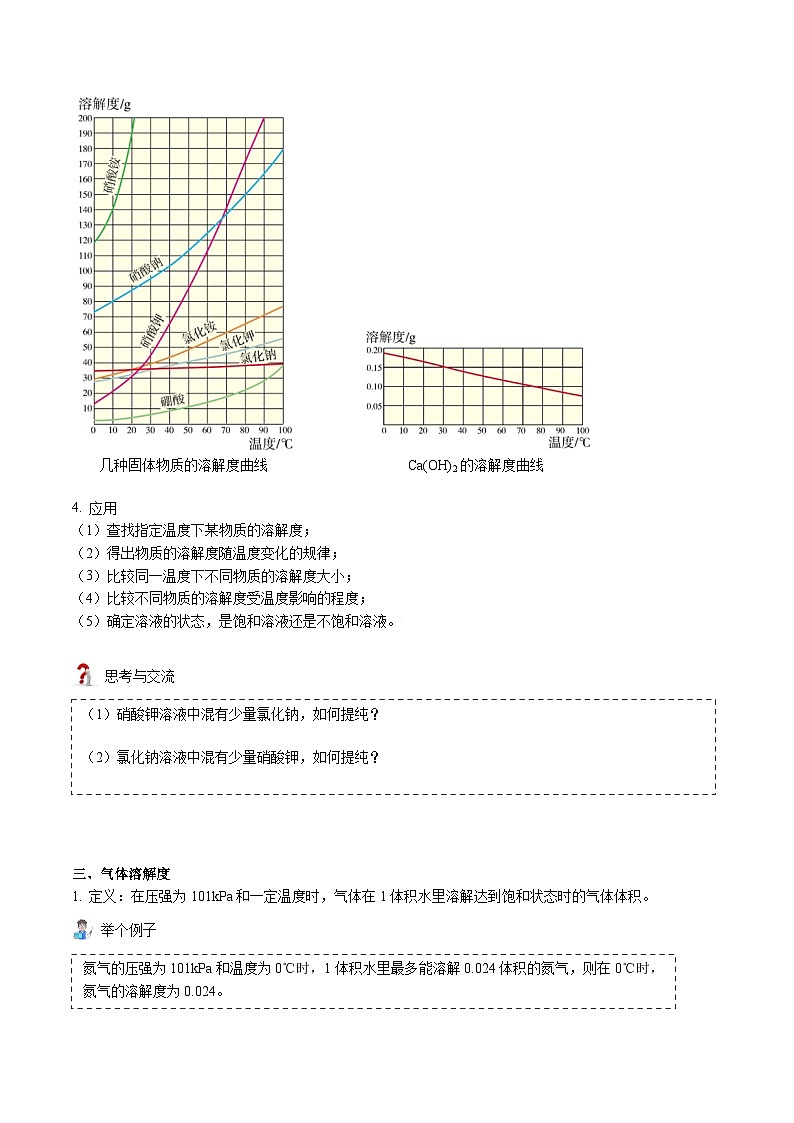 【同步讲义】人教版化学九年级下册--902.2 溶解度（学生版） .第3页