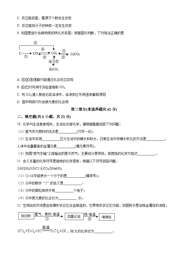 2022-2023学年陕西省咸阳市泾阳县九年级下学期第一次质量检测（上学期期末）化学试题03