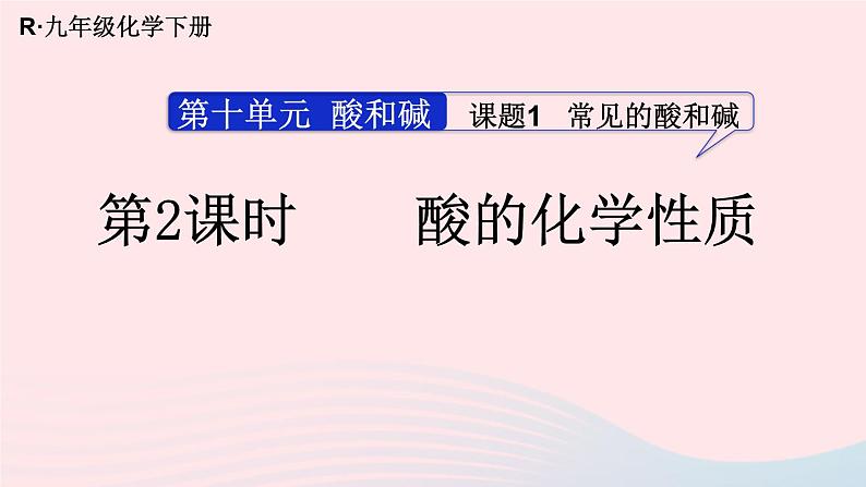 2023九年级化学下册第十单元酸和碱课题1常见的酸和碱第二课时酸的化学性质上课课件新版新人教版01