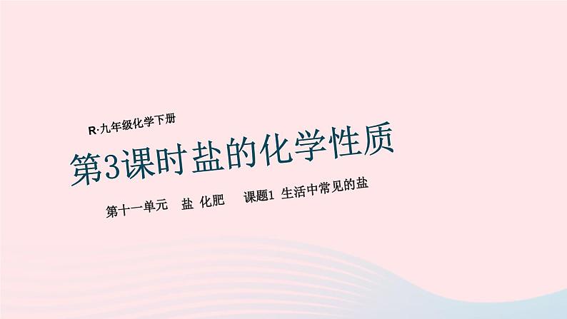 2023九年级化学下册第十一单元盐化肥课题1生活中常见的盐第3课时盐的化学性质上课课件新版新人教版01