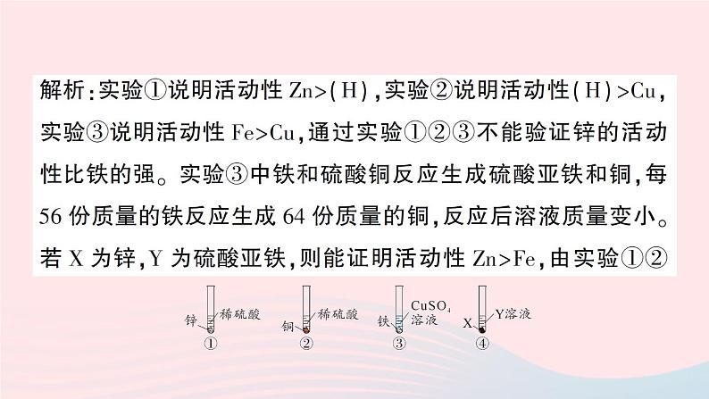 2023九年级化学下册第八单元金属和金属材料专题一金属活动性顺序及其应用作业课件新版新人教版第6页