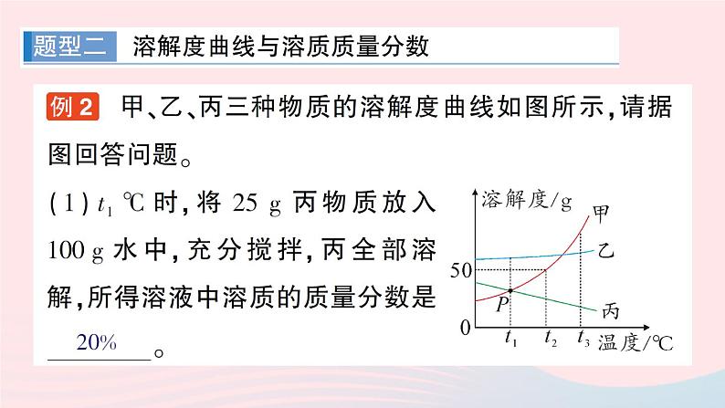 2023九年级化学下册第九单元溶液专题二溶解度曲线及其应用作业课件新版新人教版第8页