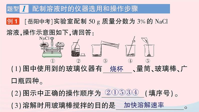 2023九年级化学下册第九单元溶液实验活动五一定溶质质量分数的氯化钠溶液的配制作业课件新版新人教版第2页