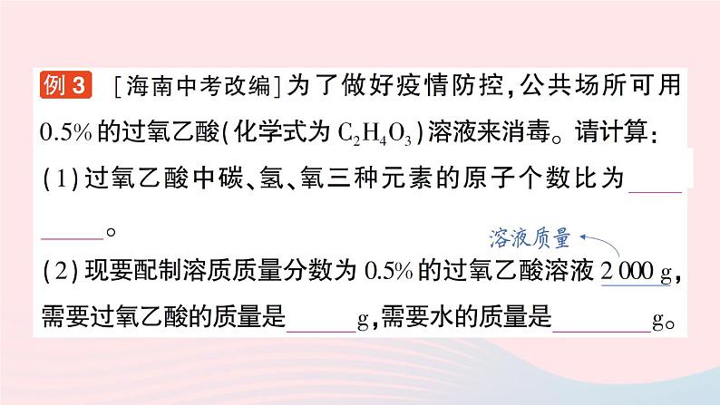 2023九年级化学下册第九单元溶液课题3溶液的浓度作业课件新版新人教版第6页