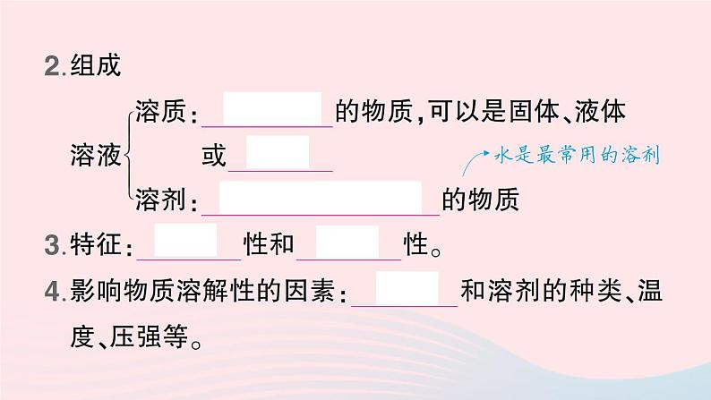 2023九年级化学下册第九单元溶液默记本作业课件新版新人教版第3页