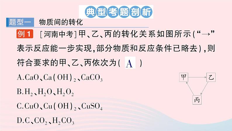 2023九年级化学下册第十一单元盐化肥专题四物质的转化与推断作业课件新版新人教版02