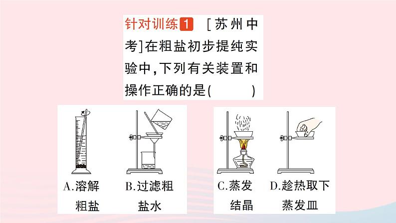 2023九年级化学下册第十一单元盐化肥实验活动8粗盐中难溶性杂质的去除作业课件新版新人教版第4页
