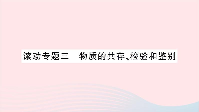 2023九年级化学下册第十一单元盐化肥滚动专题三物质的共存检验和鉴别作业课件新版新人教版第1页