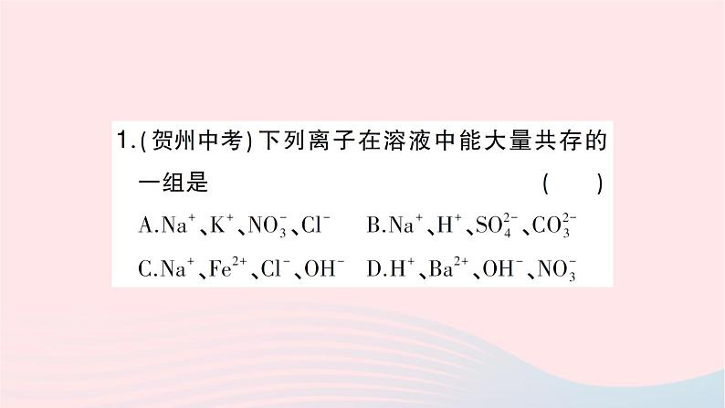 2023九年级化学下册第十一单元盐化肥滚动专题三物质的共存检验和鉴别作业课件新版新人教版第4页