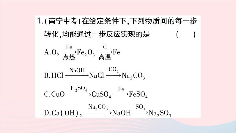 2023九年级化学下册第十一单元盐化肥滚动专题五物质的转化与推断作业课件新版新人教版第3页