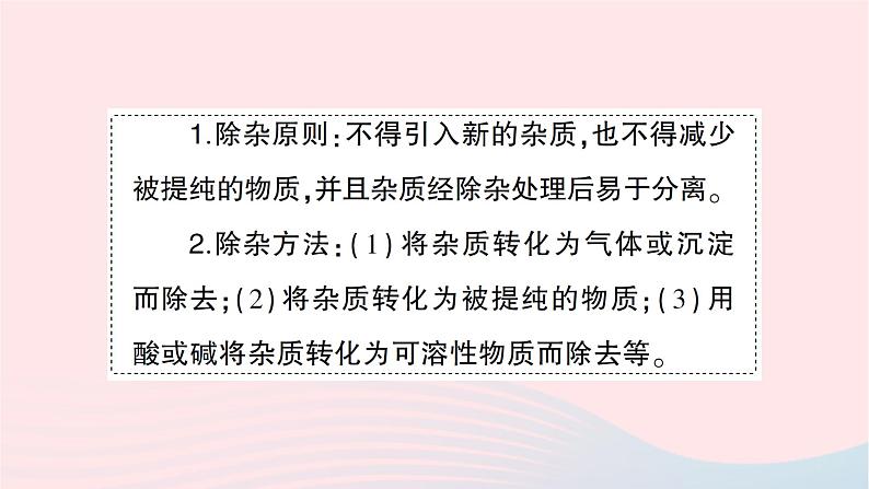 2023九年级化学下册第十一单元盐化肥滚动专题四物质的分离与除杂作业课件新版新人教版02