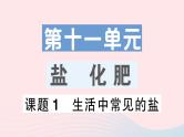 2023九年级化学下册第十一单元盐化肥课题1生活中常见的盐作业课件新版新人教版