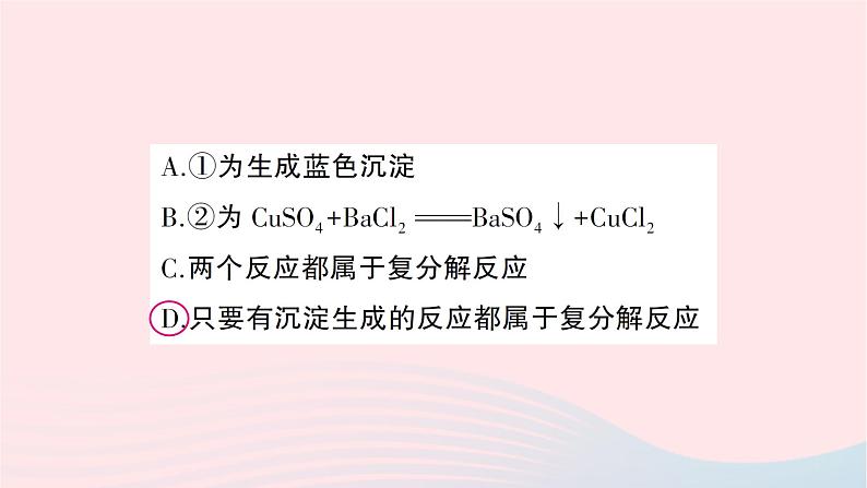 2023九年级化学下册第十一单元盐化肥课题1生活中常见的盐第2课时复分解反应作业课件新版新人教版06