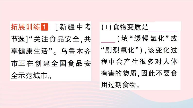 2023九年级化学下册第十二单元化学与生活新课标新动向__跨学科实践专题作业课件新版新人教版07