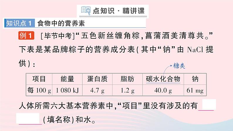 2023九年级化学下册第十二单元化学与生活课题1人类重要的营养物质作业课件新版新人教版02