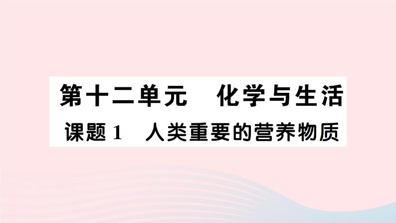 2023九年级化学下册第十二单元化学与生活默记本作业课件新版新人教版第1页