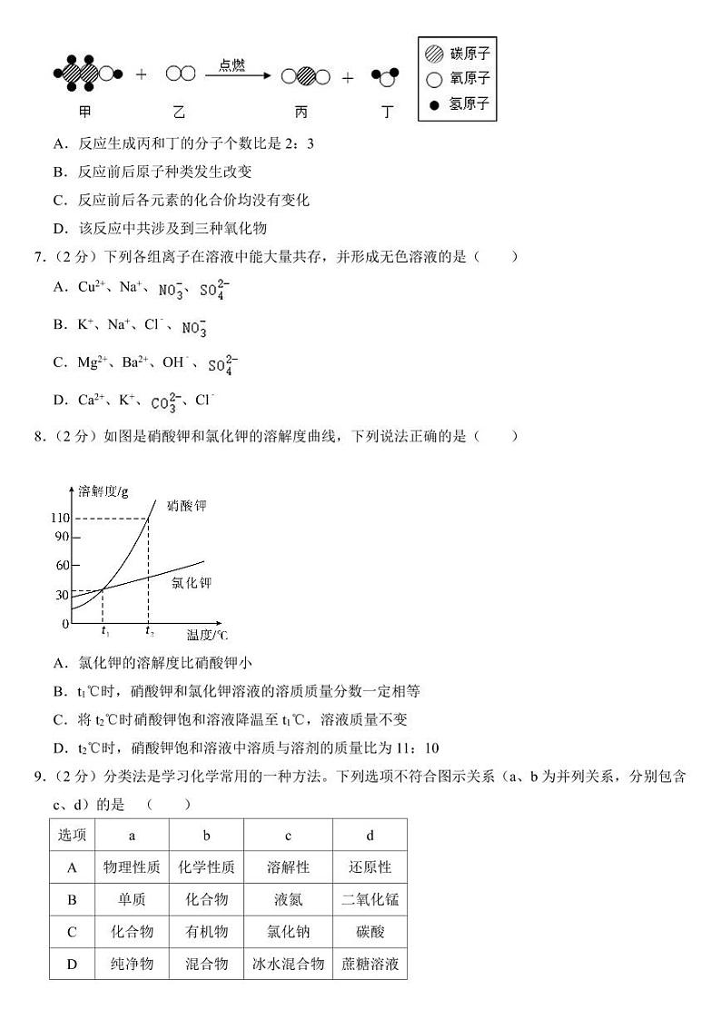 2023年江苏省宿迁市中考化学试卷附参考答案02