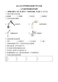 精品解析：湖北省武汉市光谷实验中学2022-2023学年九年级上学期9月月考化学试题（原卷版）