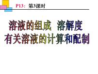 中考化学复习三：溶液的组成、溶解度、有关溶液的计算和配制课件PPT