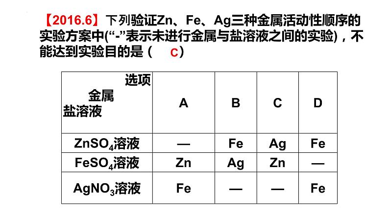 中考化学一轮复习金属的化学性质课件PPT07