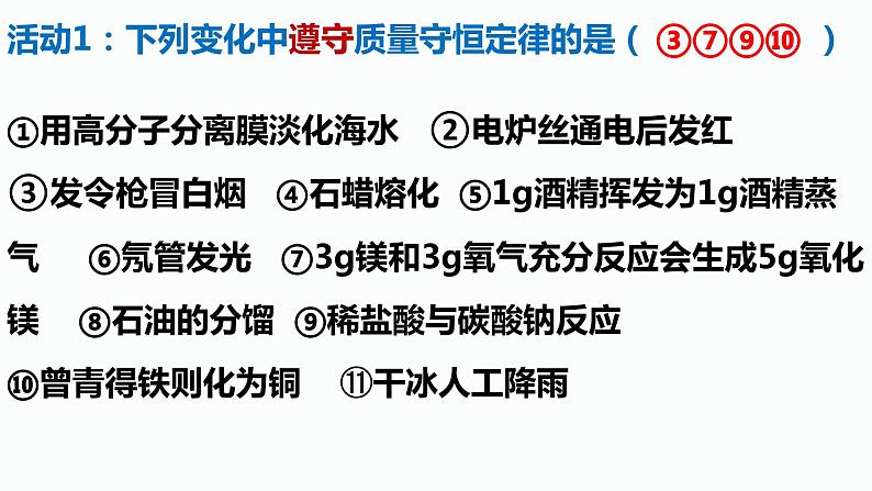 中考化学一轮复习：质量守恒定律课件PPT第2页