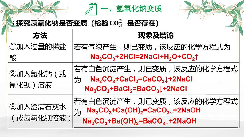 氢氧化钠和氢氧化钙变质-中考化学一轮复习课件PPT第4页