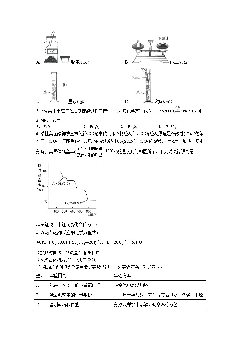 江苏省南通市海门区东洲国际学校2022-2023年九年级上学期开学考试+化学试卷第2页
