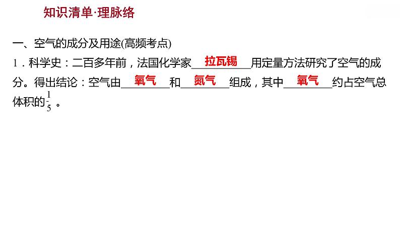 安徽中考复习 人教版化学 教材基础 第二单元　我们周围的空气 课件第4页