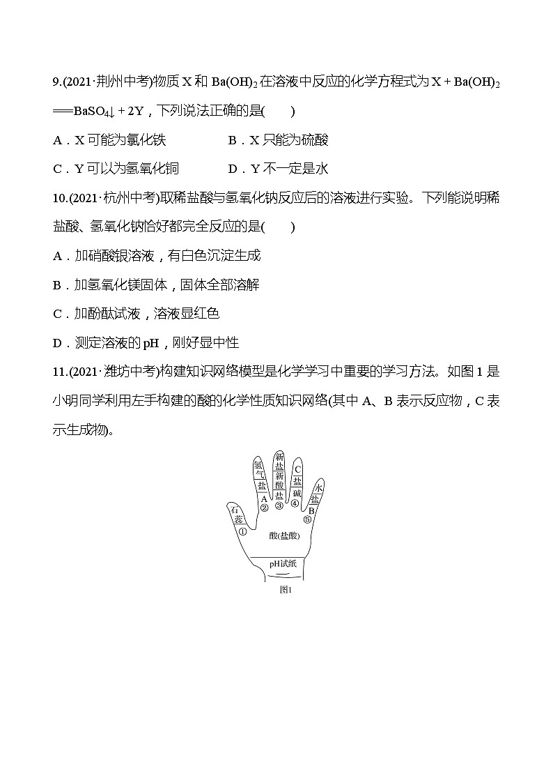 备战2023 人教版化学中考复习  梯级训练  第十单元　酸　和　碱（安徽版）03