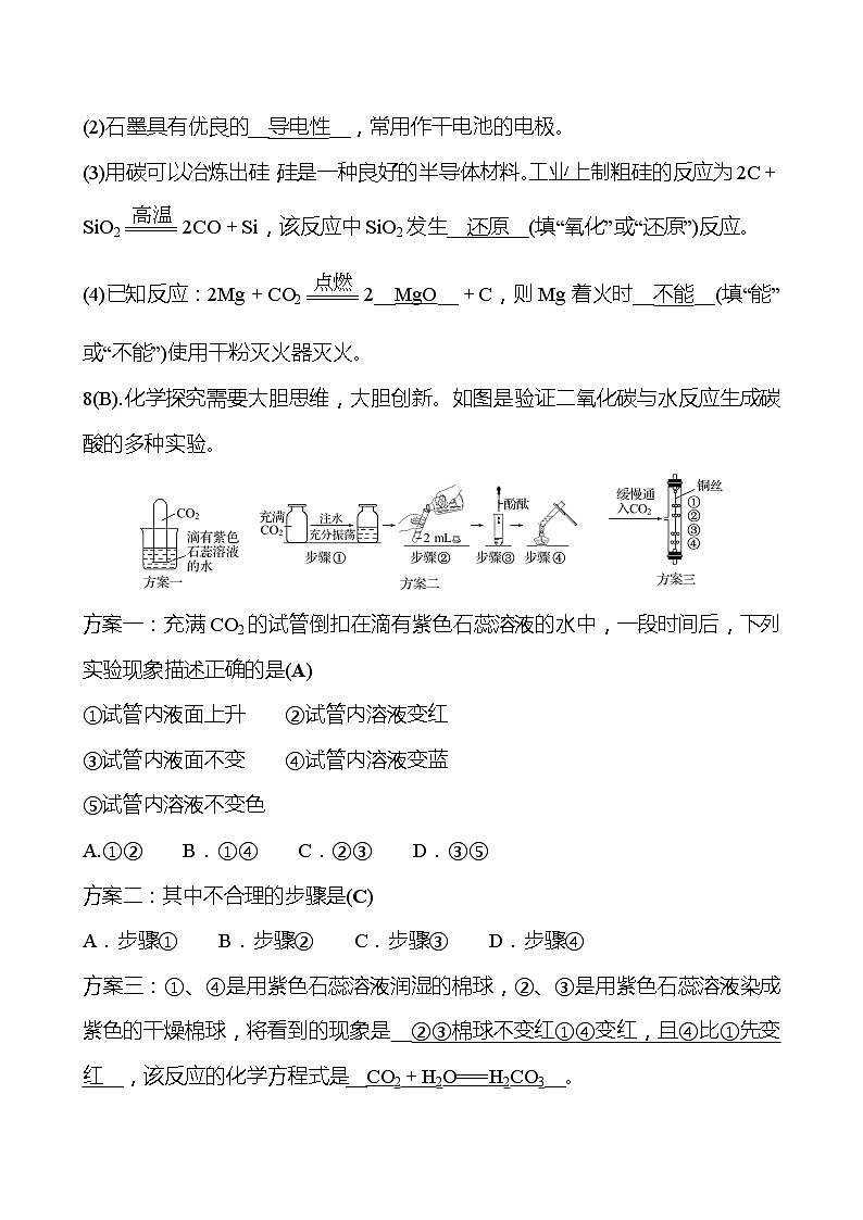 福建 初中化学 中考一轮复习 第六单元 第1课时 碳和碳的氧化物（教师版）(高效提分练习)第3页