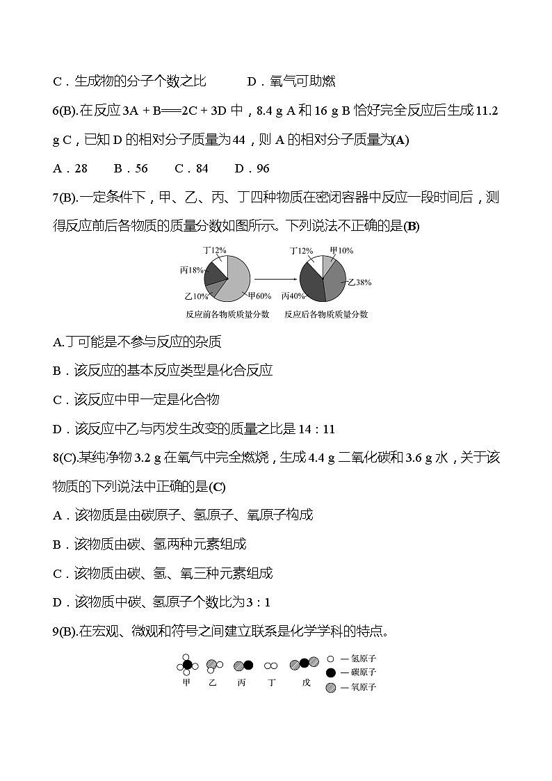 福建 初中化学 中考一轮复习 第五单元 化学方程式（教师版）(高效提分练习)第2页