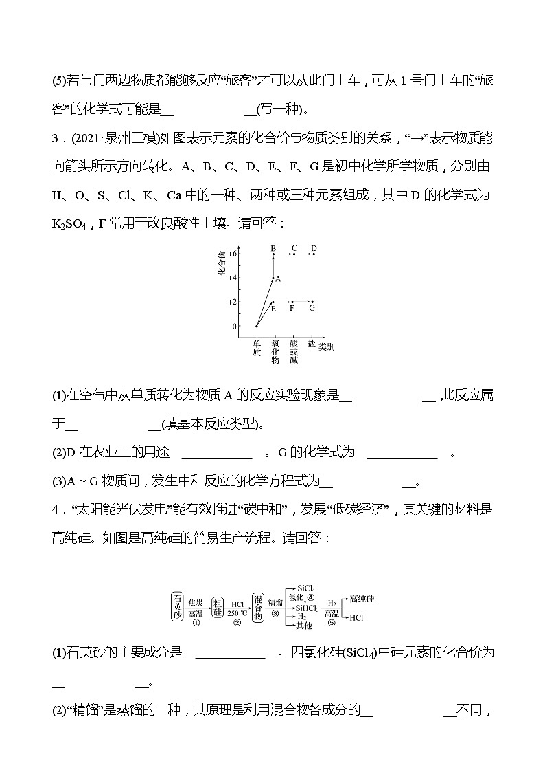 福建 初中化学 中考一轮复习 专题九 物质的推断（学生版）第2页