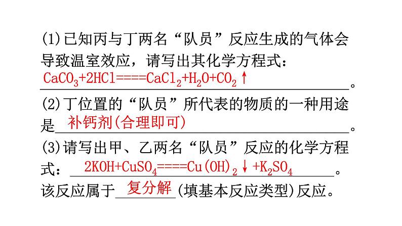 中考化学复习高频考点集中练6酸碱盐的反应与转化课件第5页