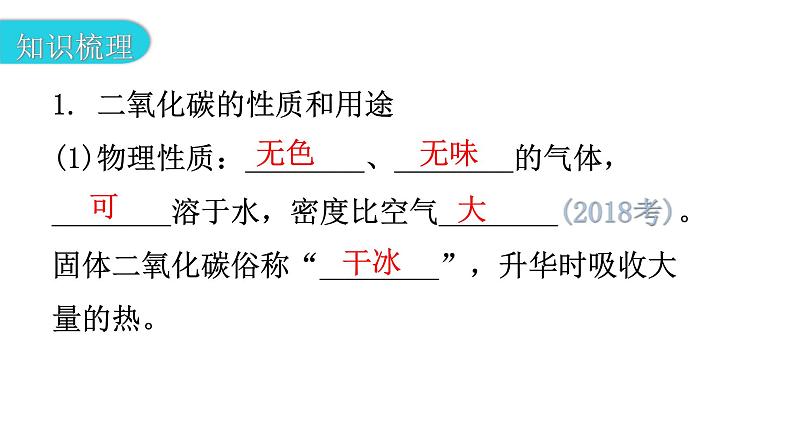 中考化学复习物质的性质与应用第4节二氧化碳教学课件第5页