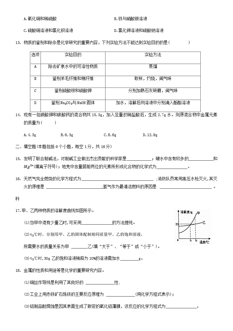 河南省洛阳市洛龙区2022-2023学年九年级下学期期中（一模）化学试卷第3页