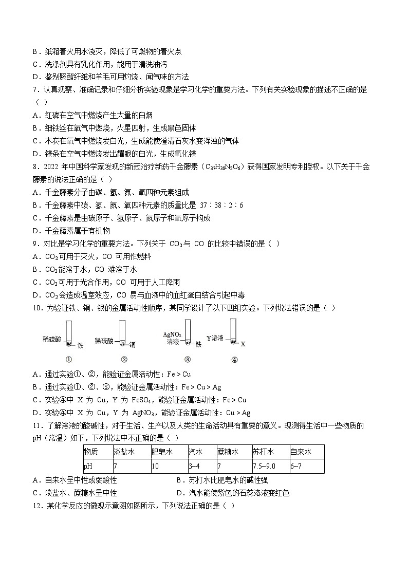 山东省临沂市罗庄区2022-2023学年九年级下学期期中化学试题（含答案）第2页
