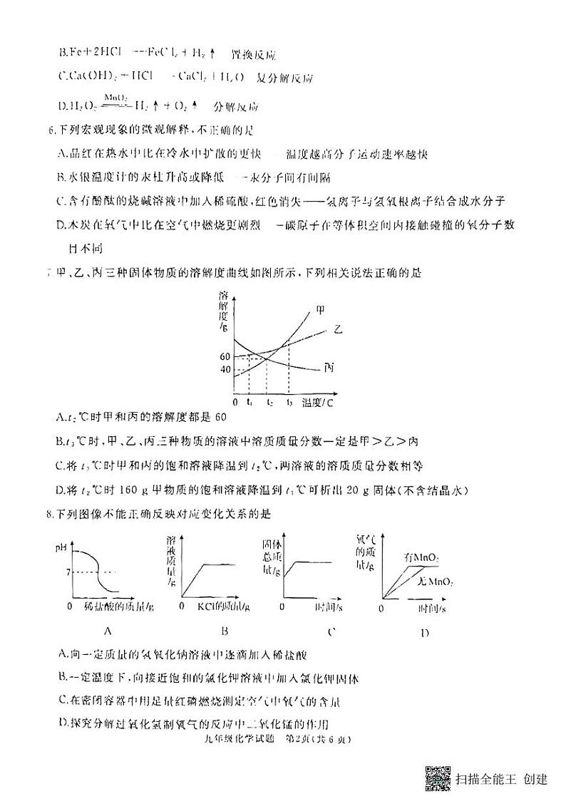 山东省济宁市曲阜市2022-2023学年九年级上学期期末化学试题第2页
