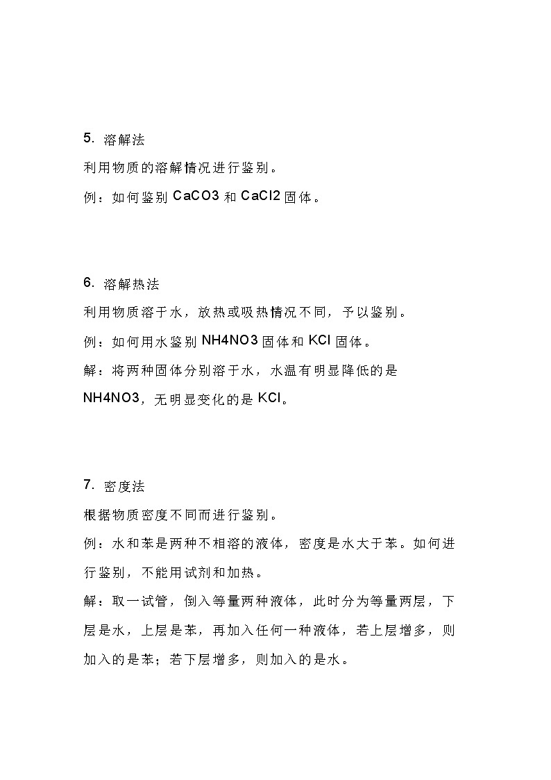 初中化学常见的二十种物质鉴别方法第3页