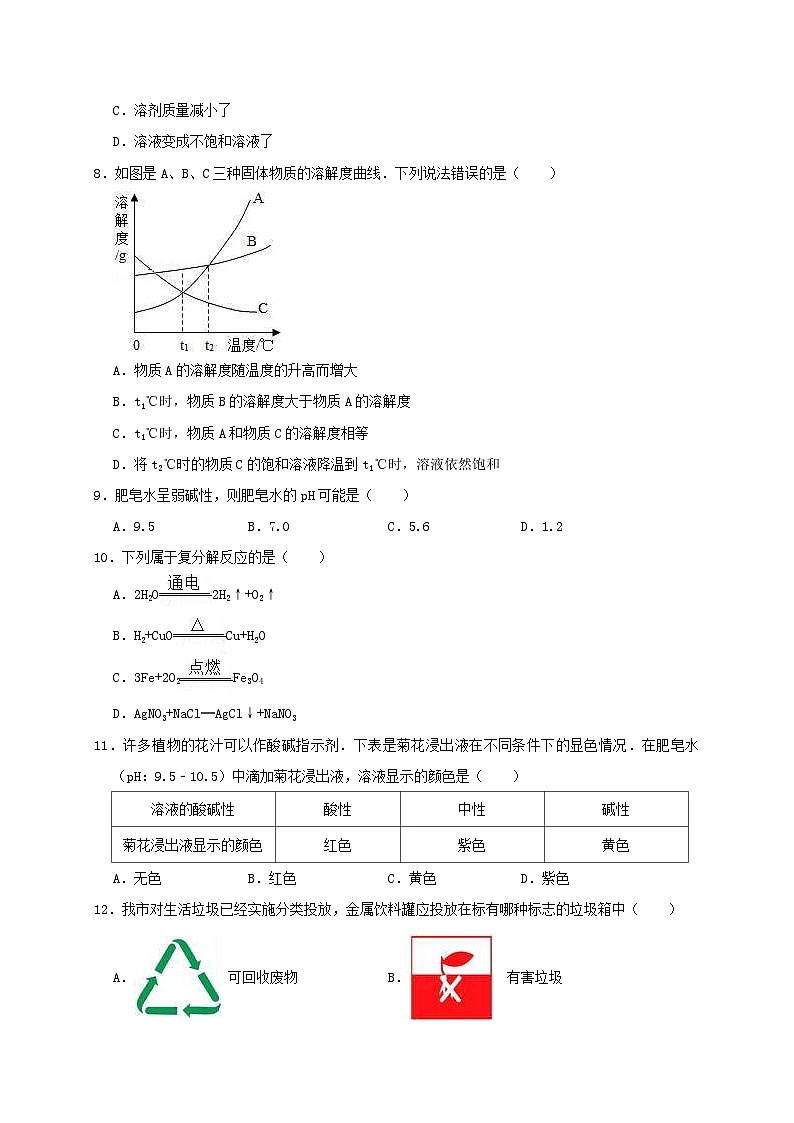 贵州省黔南州独山县友芝中学2019年中考化学模拟（4月）试卷（含解析）第2页
