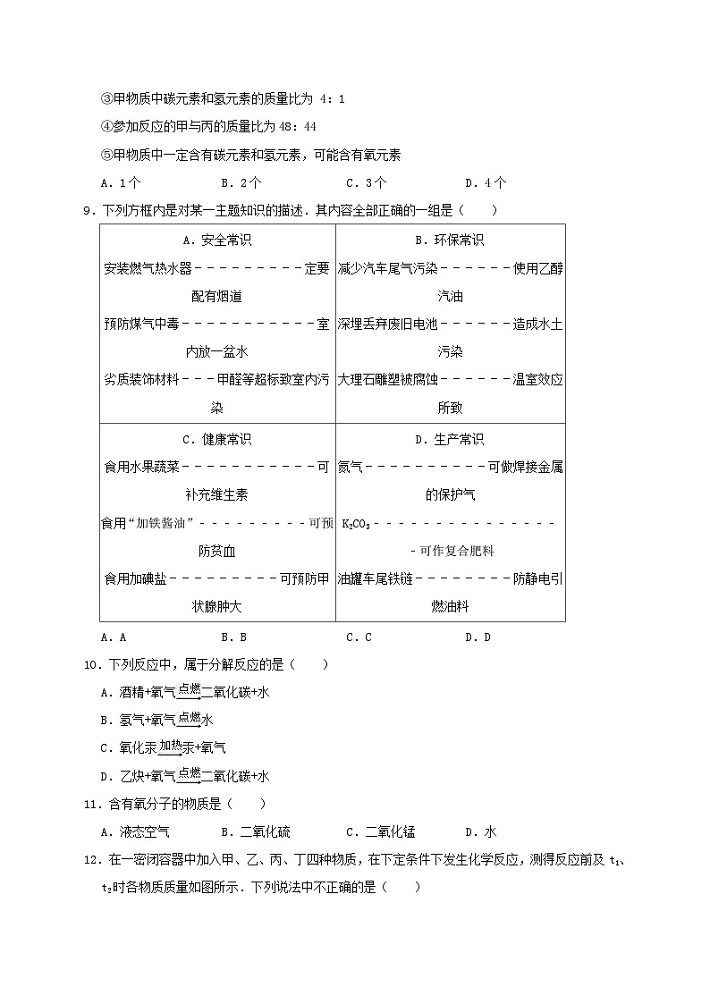 湖南省益阳市2019年中考化学二模试卷（含解析）03