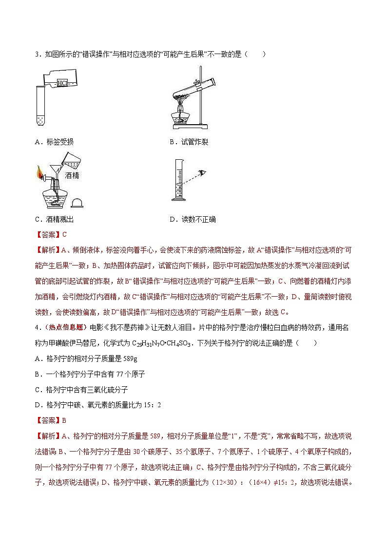 中考化学冲刺模拟试卷08（含解析）第2页