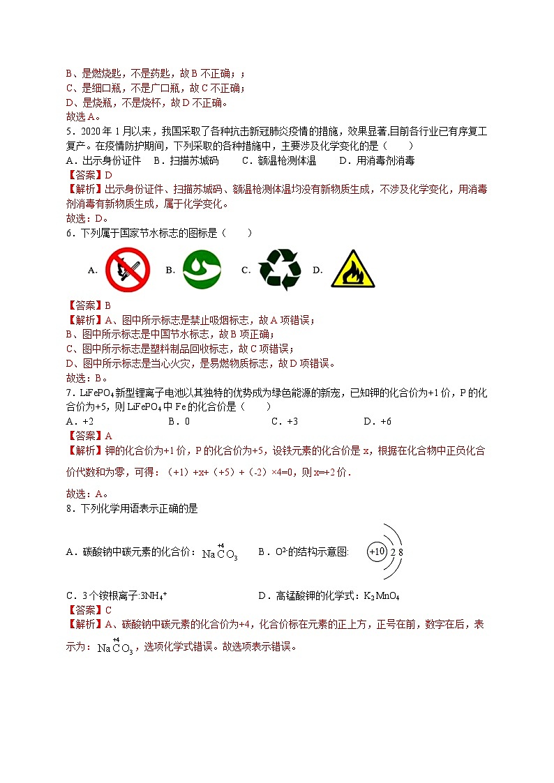 中考化学冲刺模拟试卷13（含解析）第2页