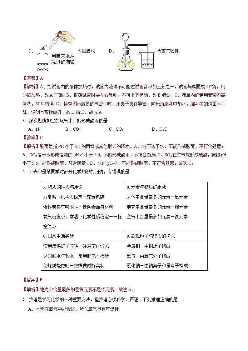 中考化学冲刺模拟试卷22（含解析）第2页