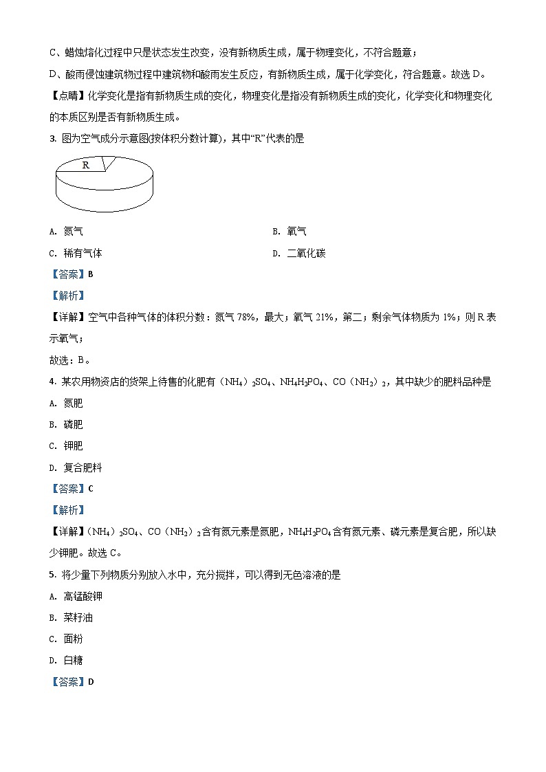 四川省攀枝花市2020中考化学试题（含解析）第2页