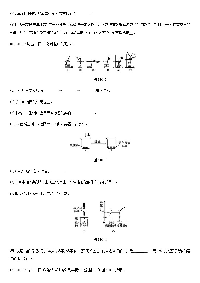 中考化学二轮复习 课时训练10生活中常见的盐（含答案）第3页