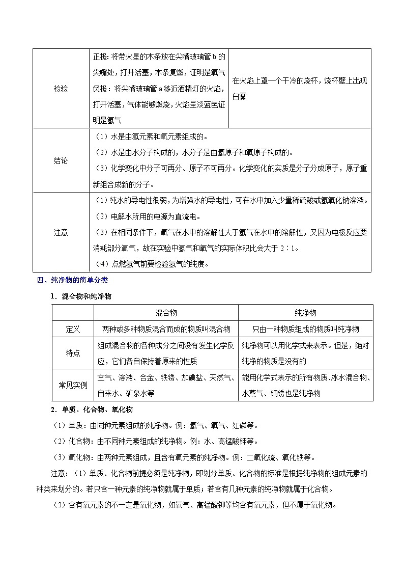 中考化学一轮复习过关考点13 水的组成 (含解析) 试卷03