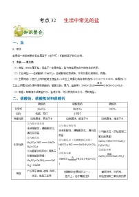 中考化学一轮复习过关考点32 生活中常见的盐 (含解析)