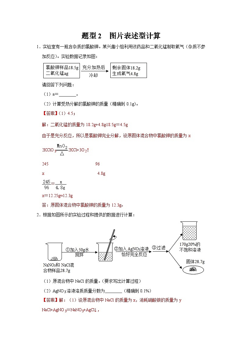 中考化学二轮复习 计算题特训题型2 图片表述型计算（含解析）第1页