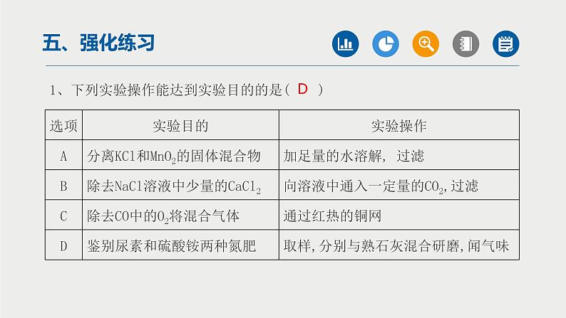 中考化学二轮复习重难点突破课件 专题01物质的分离与除杂（第2课时） (含解析)第5页